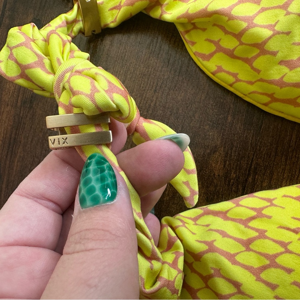 NWT Vix Mamba snake yellow Bia Tube Bikini Set Top D bottoms XS - Picture 5 of 9